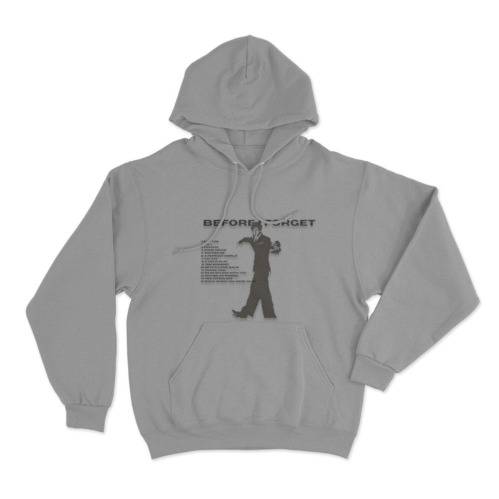 Before I Forget Silhouette Unisex Hoodie Grey Before I Forget Silhouette Unisex Hoodie Grey
