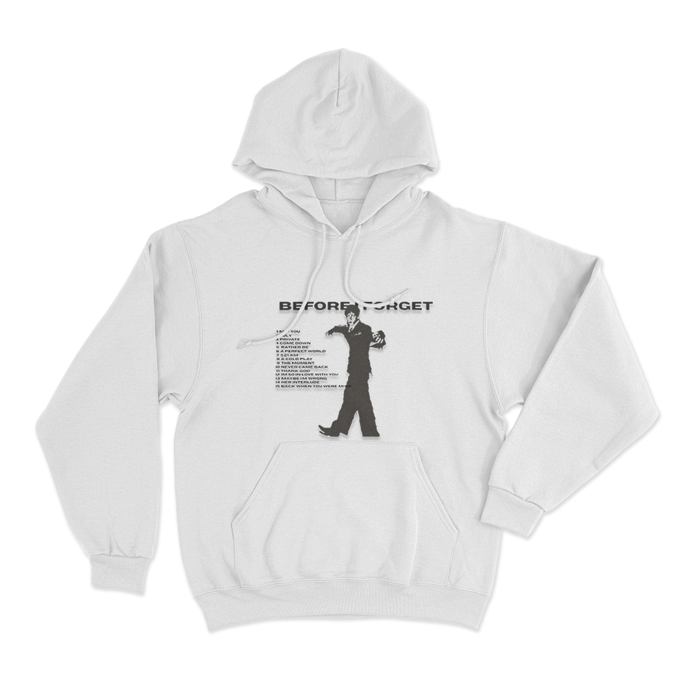 Before I Forget Silhouette Unisex Hoodie White Before I Forget Silhouette Unisex Hoodie White
