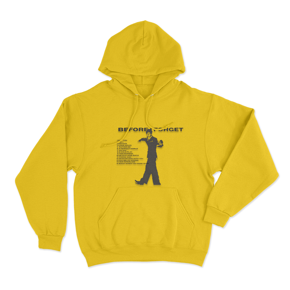 Before I Forget Silhouette Unisex Hoodie Yellow Before I Forget Silhouette Unisex Hoodie Yellow
