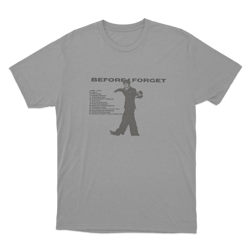 Before I Forget Silhouette Unisex T Shirt Grey Before I Forget Silhouette Unisex T Shirt Grey