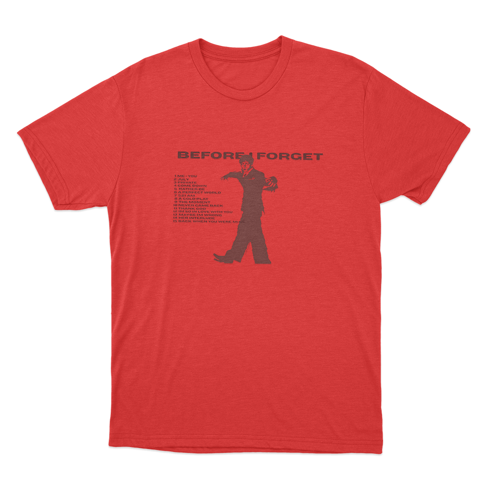 Before I Forget Silhouette Unisex T Shirt Red Before I Forget Silhouette Unisex T Shirt Red