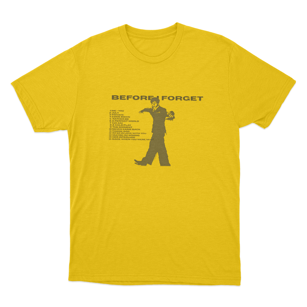 Before I Forget Silhouette Unisex T Shirt Yellow Before I Forget Silhouette Unisex T Shirt Yellow