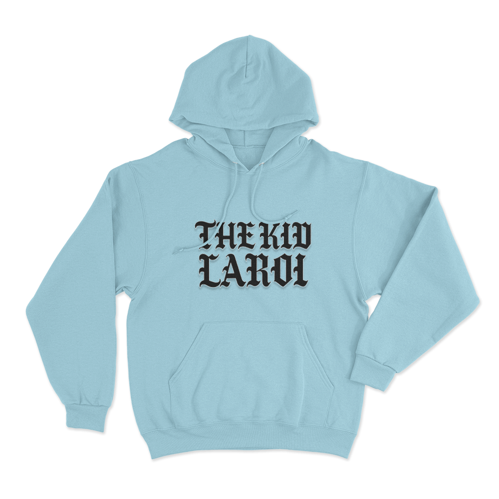 The Kid Laroi Gothic Font Unisex Hoodie Sky Blue The Kid Laroi Gothic Font Unisex Hoodie Sky Blue