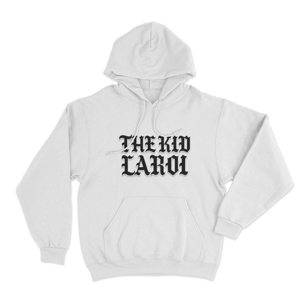 The Kid Laroi Gothic Font Unisex Hoodie White The Kid Laroi Gothic Font Unisex Hoodie White